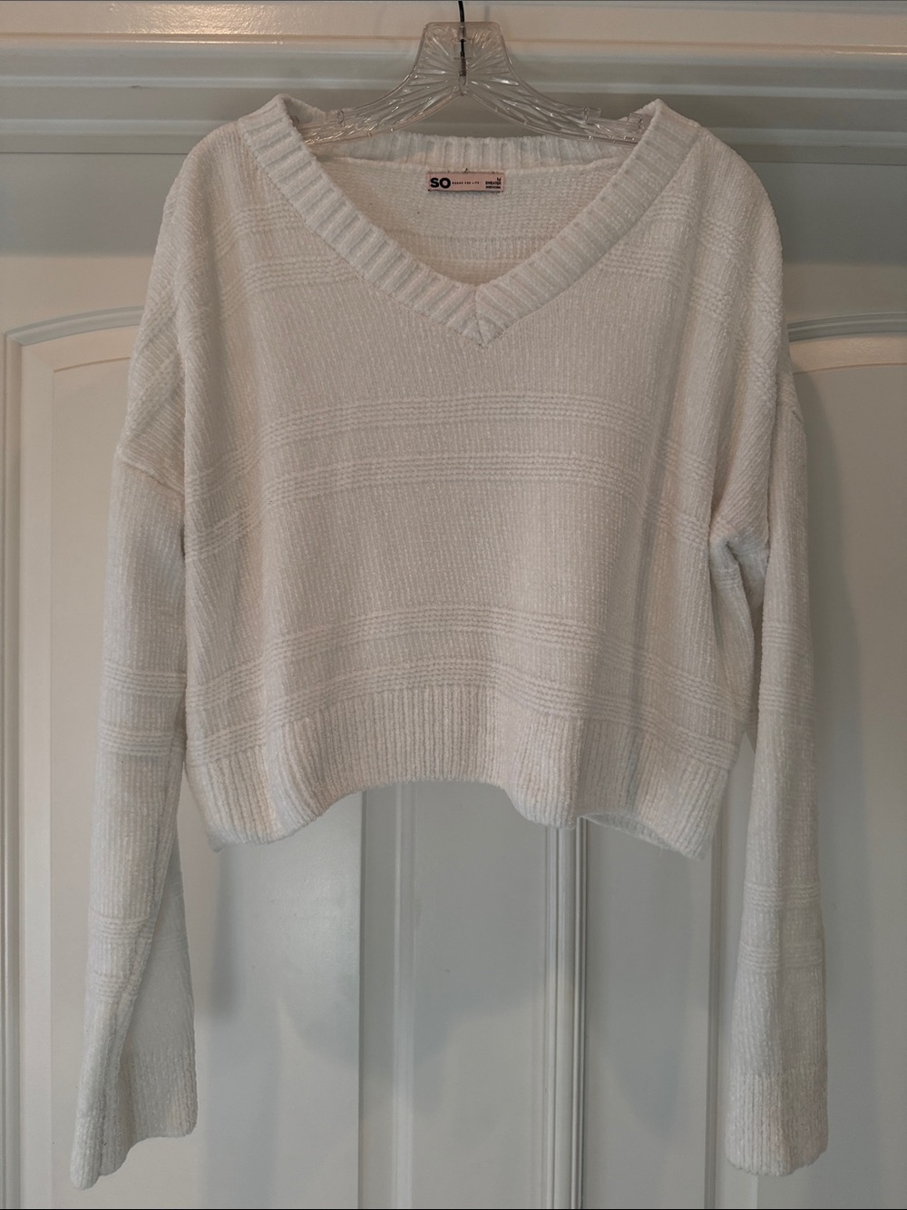SO Cropped V-Neck Sweater